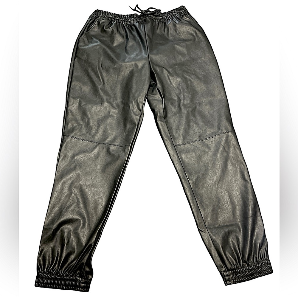 Faux Leather Joggers